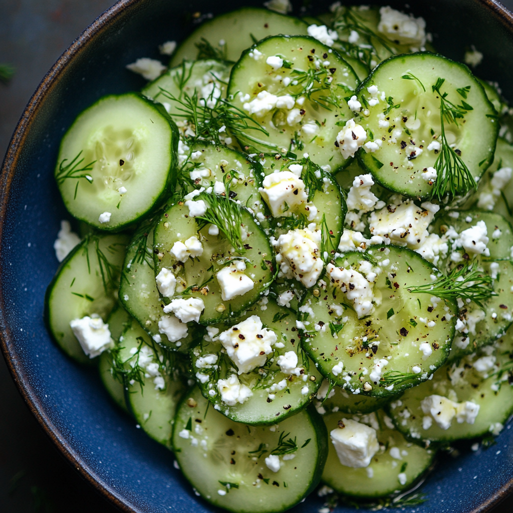 Smashed Cucumber Salad - With Feta and Dill