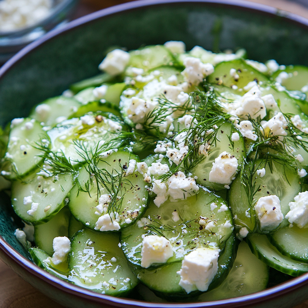 Smashed Cucumber Salad - With Feta and Dill