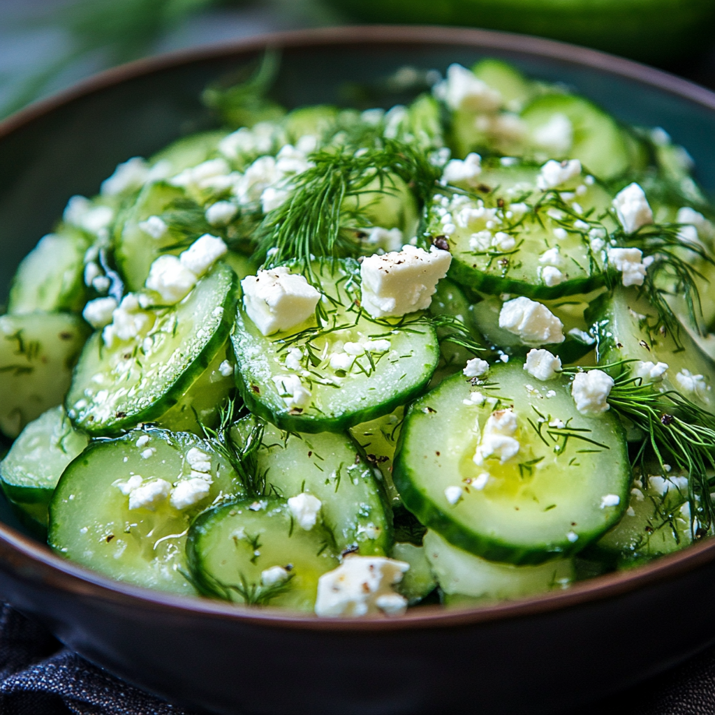 Smashed Cucumber Salad - With Feta and Dill