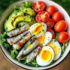 Avocado & Sardine Power Salad with Eggs