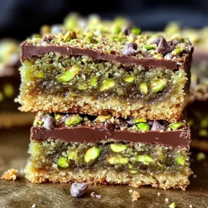 Brown Butter Dubai Pistachio Chocolate Chip Cookie Bars