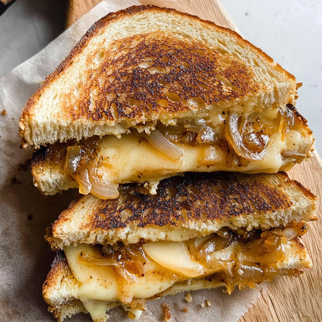Caramelized Onion and Apple Grilled Cheese Sandwich
