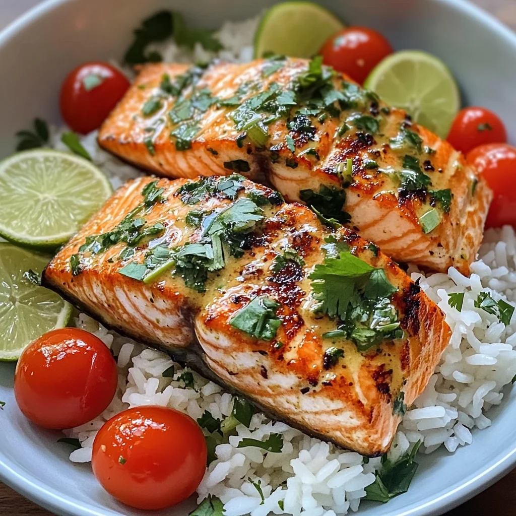 Coconut Lime Salmon with Jasmine Rice