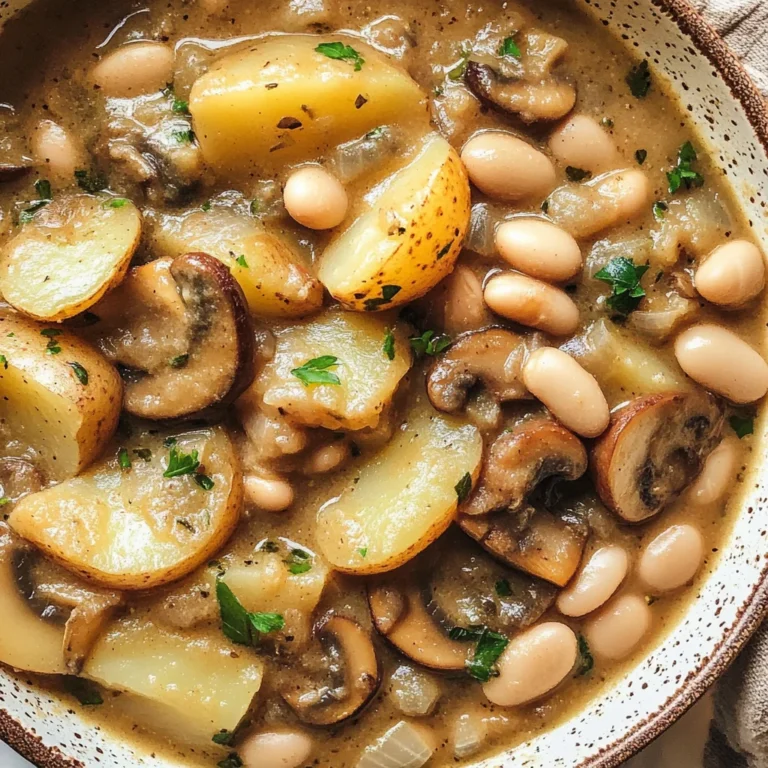 Cozy White Bean Mushroom Stew (Vegan)