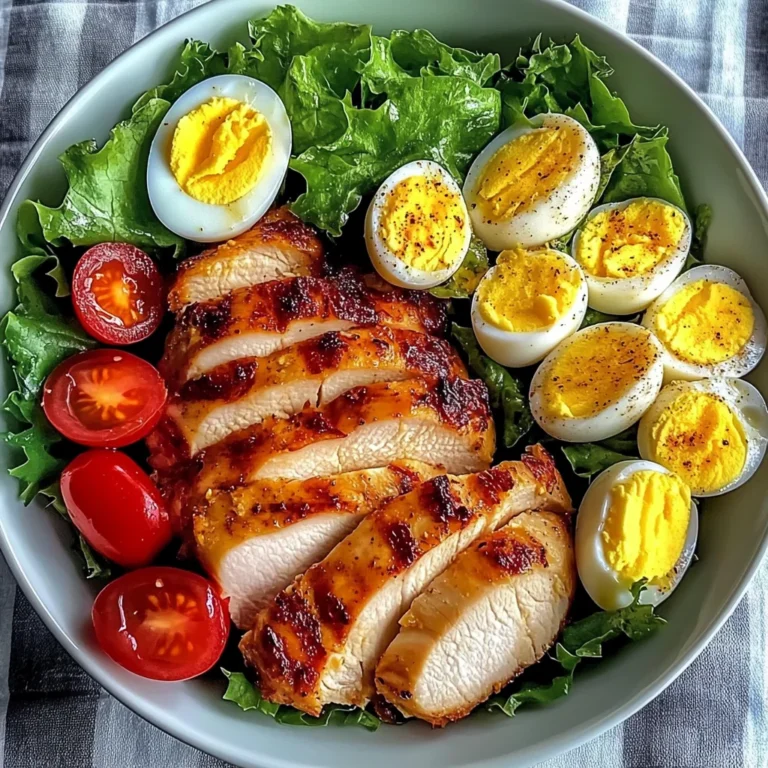 Crispy Chicken & Egg Salad Bowl with Fresh Banana & Greens