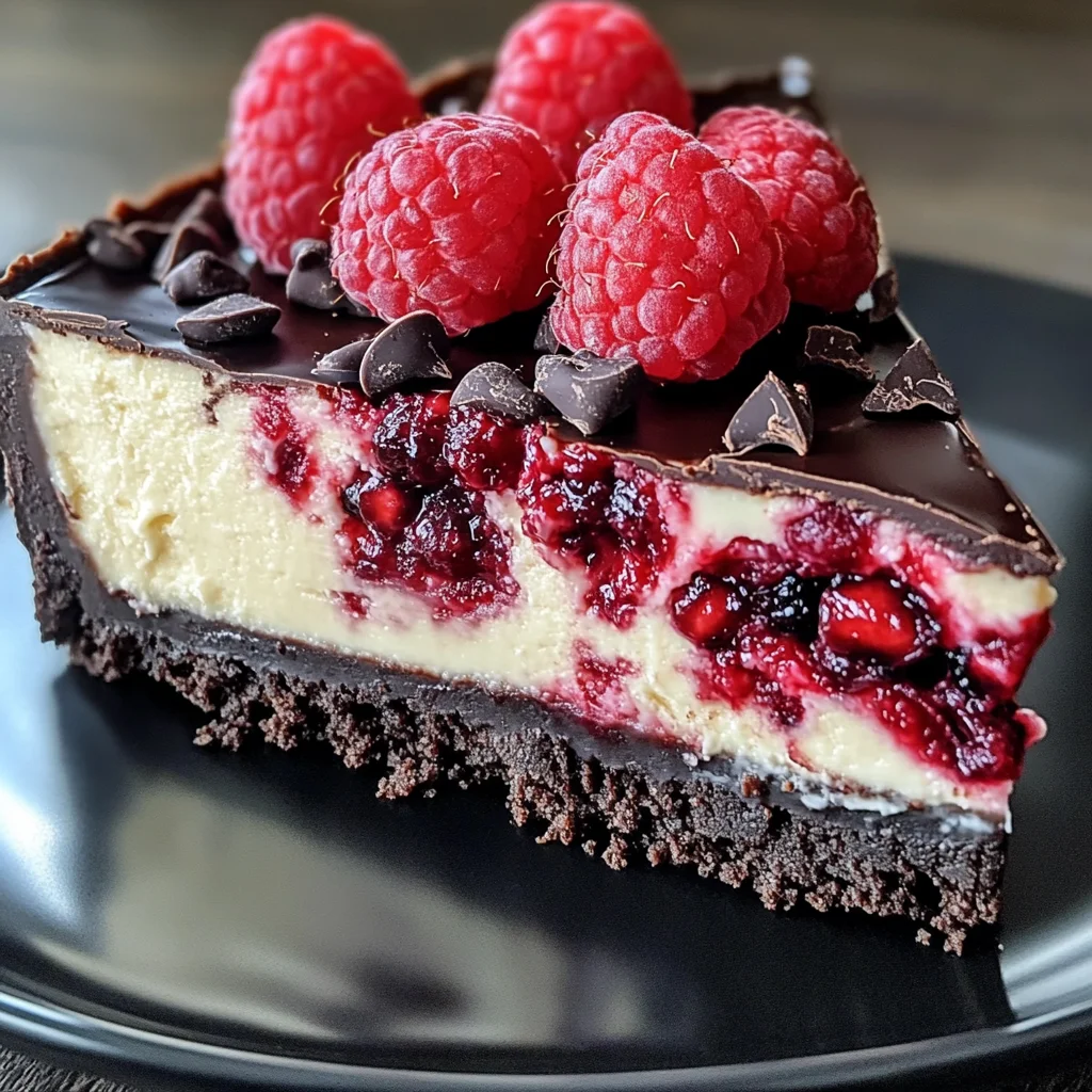 Dark Chocolate Raspberry Cheesecake