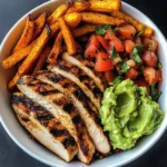 Grilled Chicken Power Bowl with Sweet Potato Fries & Guac