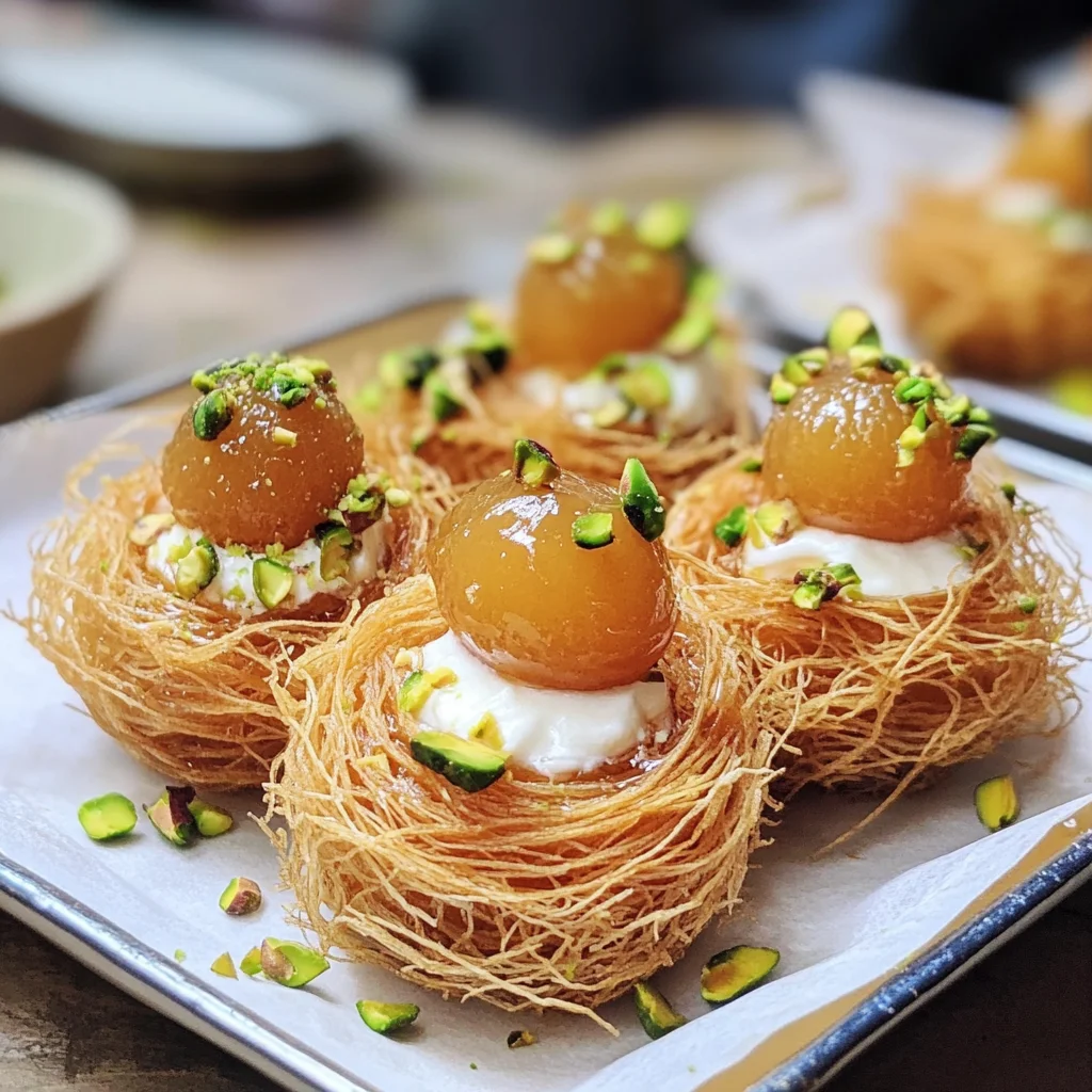 Gulab Jamun in Kunafa Nests