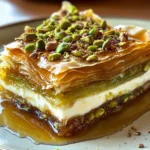 Honey Pistachio Baklava Cheesecake