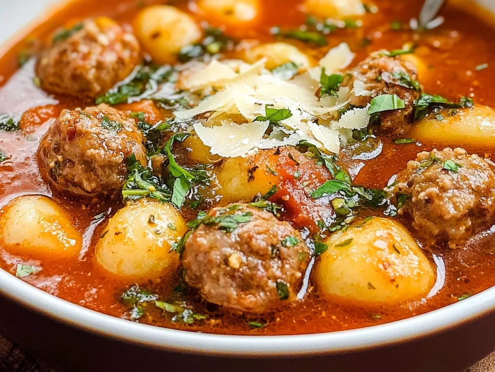 Italian Meatball Gnocchi Soup Recipe