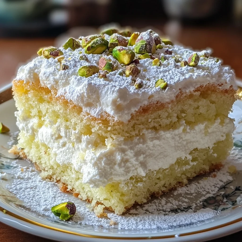 Lemon Pistachio Ricotta Cloud Cake
