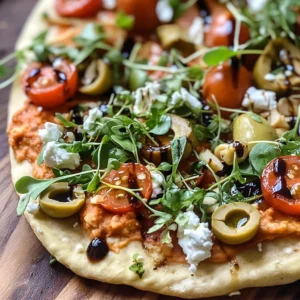 Mediterranean Naan Bread Pizza