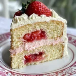 Moist Vanilla Cake with Strawberry Filling