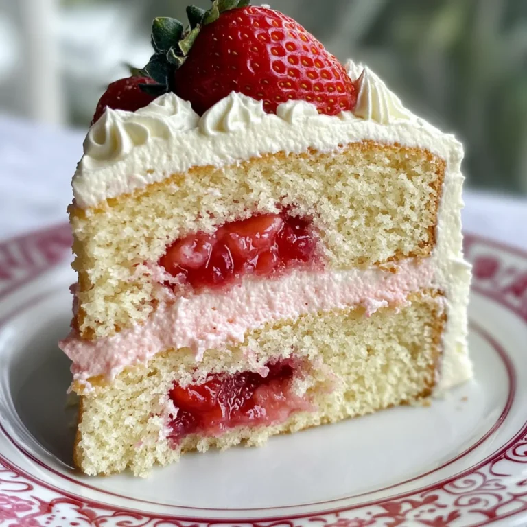 Moist Vanilla Cake with Strawberry Filling