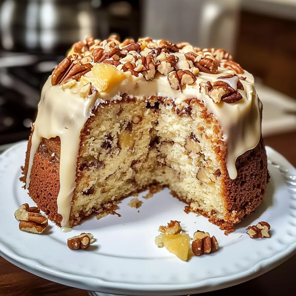 Pineapple Pecan Cream Cheese Pound Cake