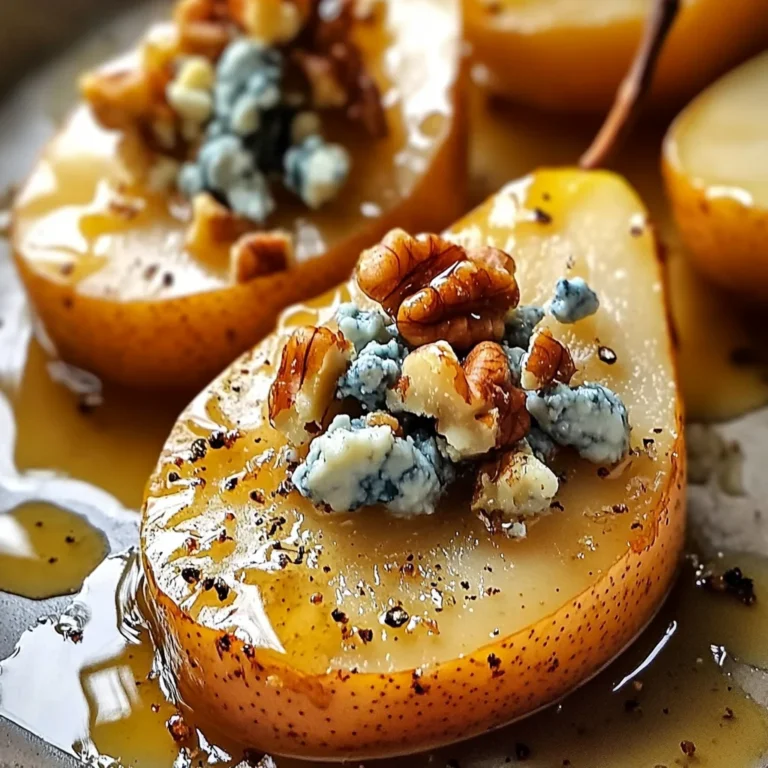 Roasted Pears with Blue Cheese, Walnuts and Honey Recipe