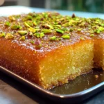 Saffron Pistachio Basbousa Recipe: A Middle Eastern Delight