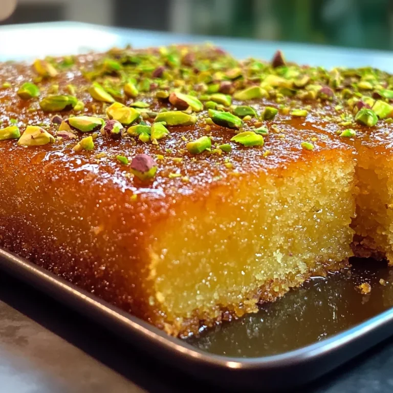 Saffron Pistachio Basbousa Recipe: A Middle Eastern Delight