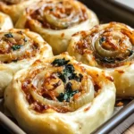 Vegan Caramelized Onion & Spinach Pizza Rolls