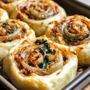 Vegan Caramelized Onion & Spinach Pizza Rolls