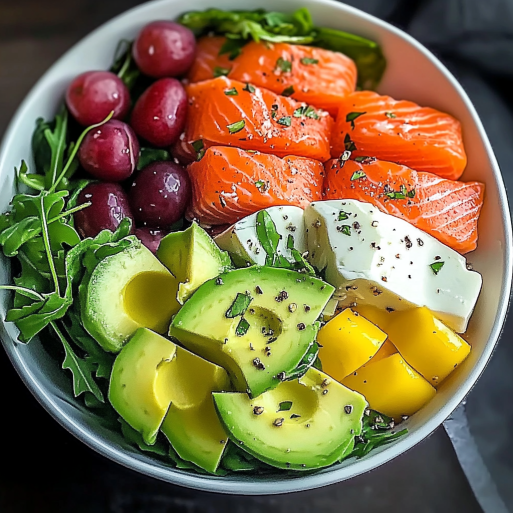 Omega Power Plate with Salmon & Avocado