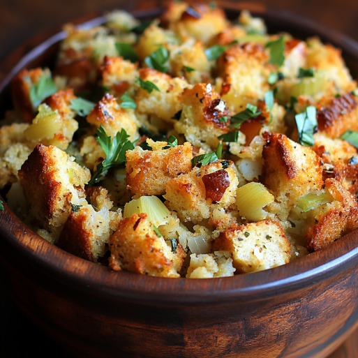 Turkey Bacon Cornbread Stuffing