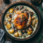 Herb Roasted Chicken in Creamy White Sauce with Mushroom and Potatoes: An Incredible Ultimate Recipe