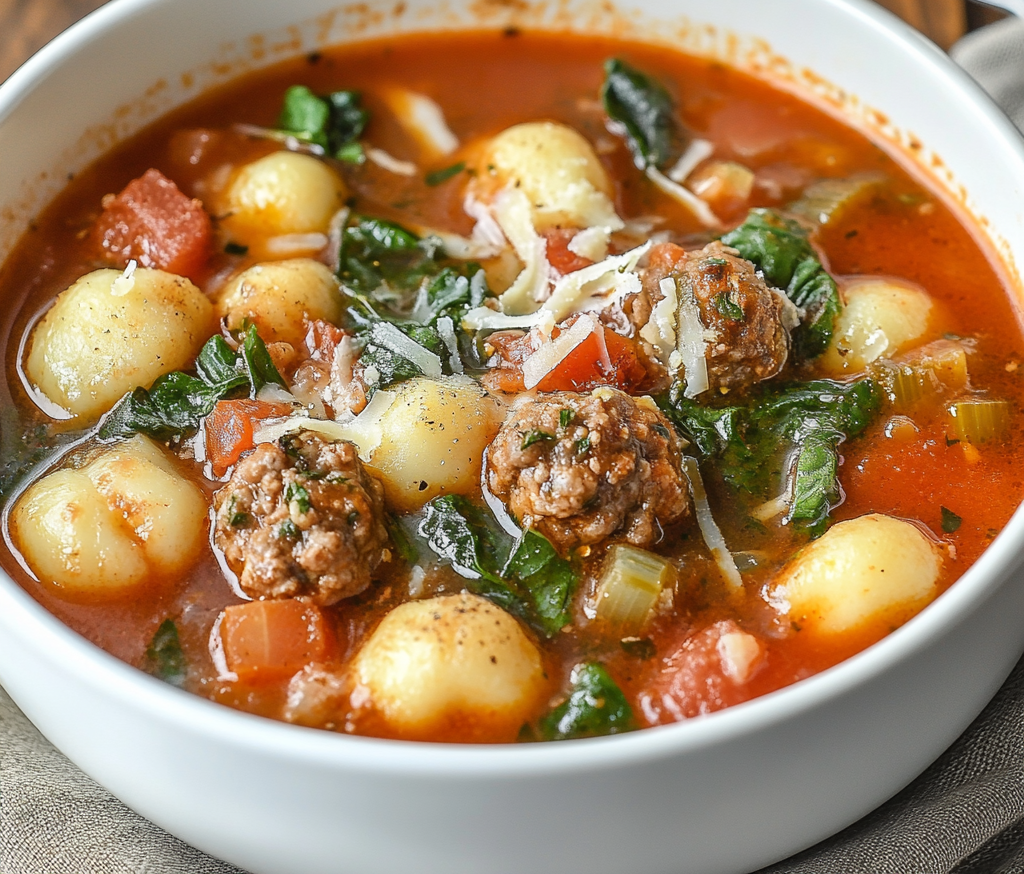 Italian Meatball Gnocchi Soup Recipe