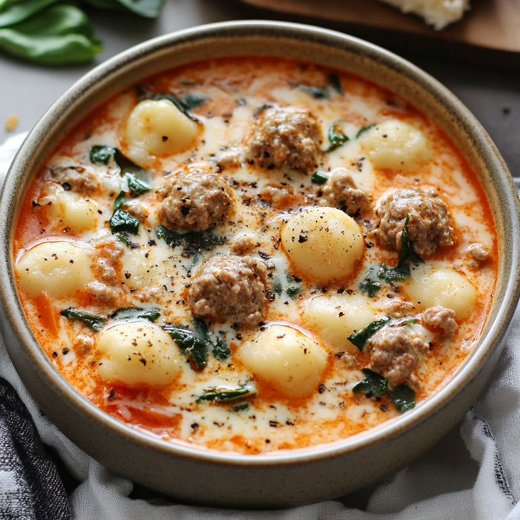 Italian Meatball Gnocchi Soup Recipe