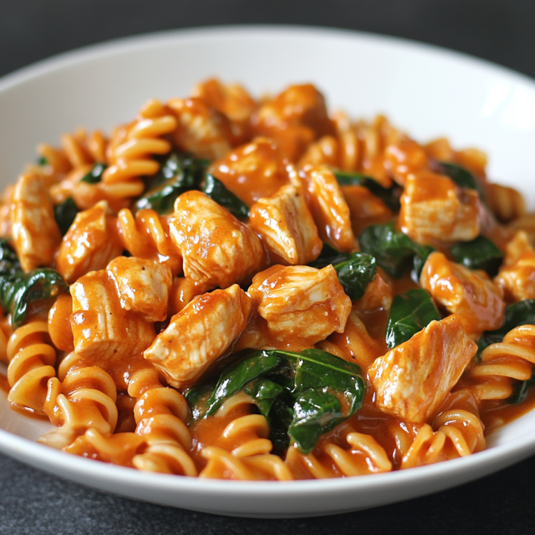 Zesty Honey BBQ Chicken Pasta with Creamy turkey Bacon & Spinach