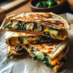 Baked Spinach Mushroom Quesadillas