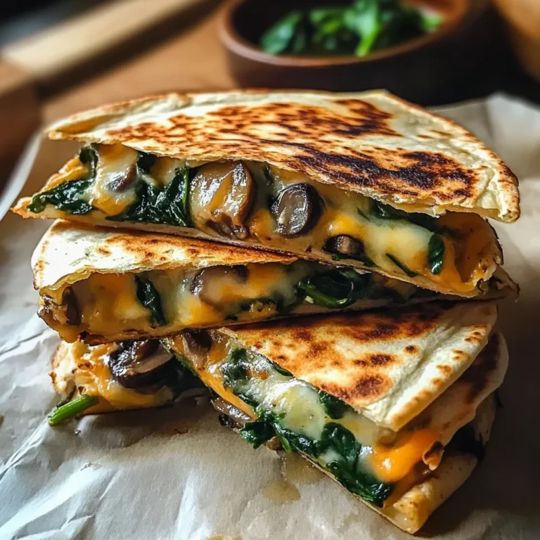 Baked Spinach Mushroom Quesadillas