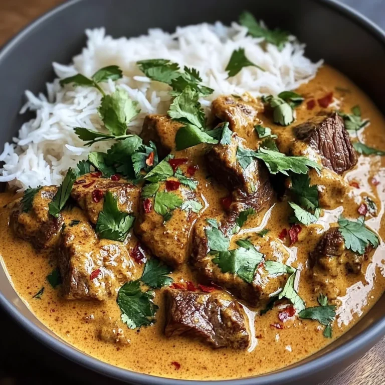 Coconut-Curry Beef with Garlic Naan & Jasmine Rice