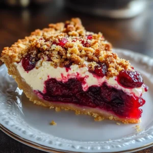 Cranberry Cream Cheese Crumb Pie