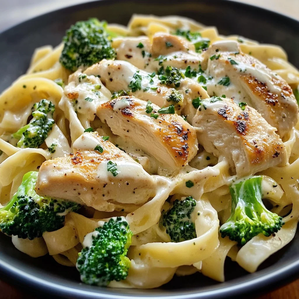 Creamy Chicken Alfredo with Broccoli & Fettuccine