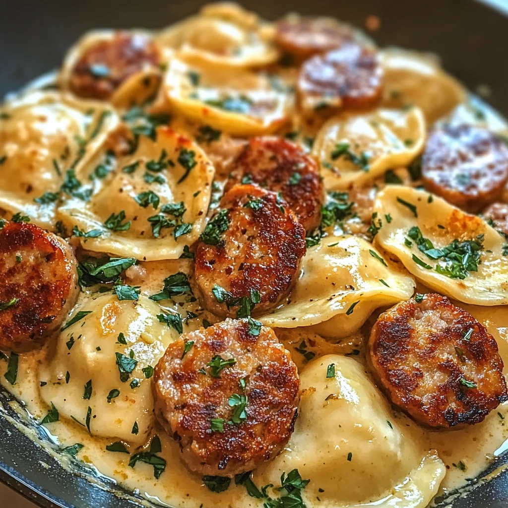Creamy Pierogi and Turkey Sausage Skillet 🥟🦃