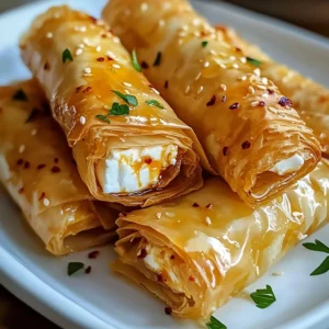 Feta Rolls with Chili Honey