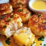 Golden Cheddar Crab Cakes with Zesty Lemon Butter Drizzle