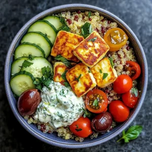 Greek Halloumi Bowls with Tzatziki