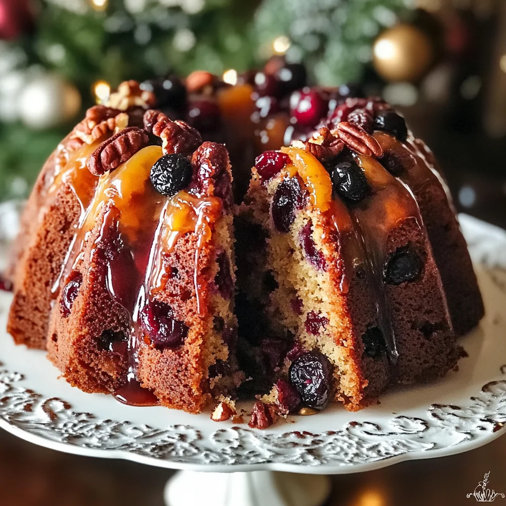 Healthy Christmas Fruit Bundt Cake