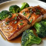Honey Garlic Glazed Salmon with Steamed Broccoli