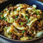 Mongolian-Style Ground Beef Stir-Fry with Crispy Cabbage