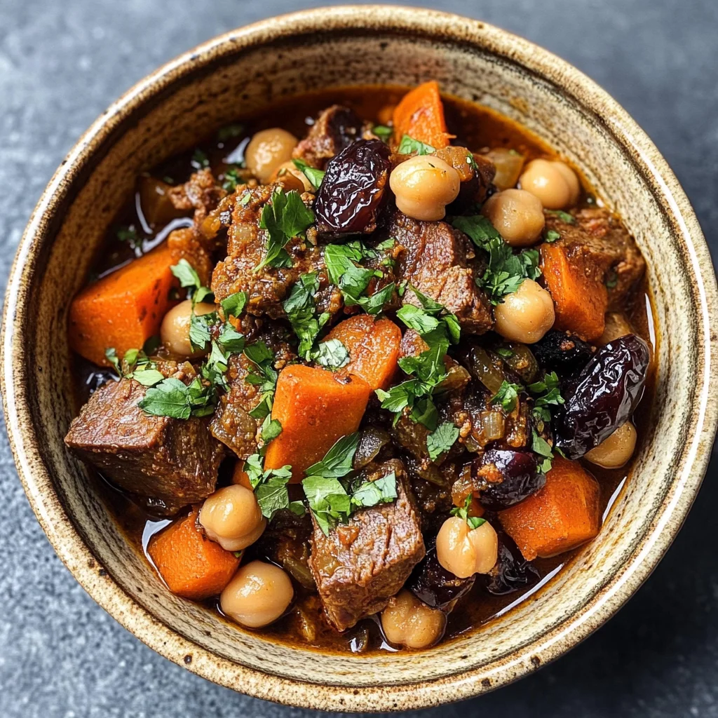 Moroccan Lamb Tagine with Prunes, Chickpeas & Spiced Vegetables