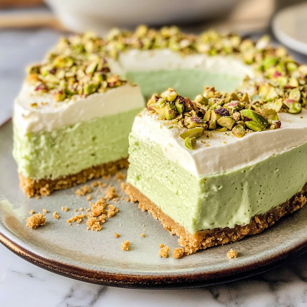 No Bake Pistachio Cheesecake