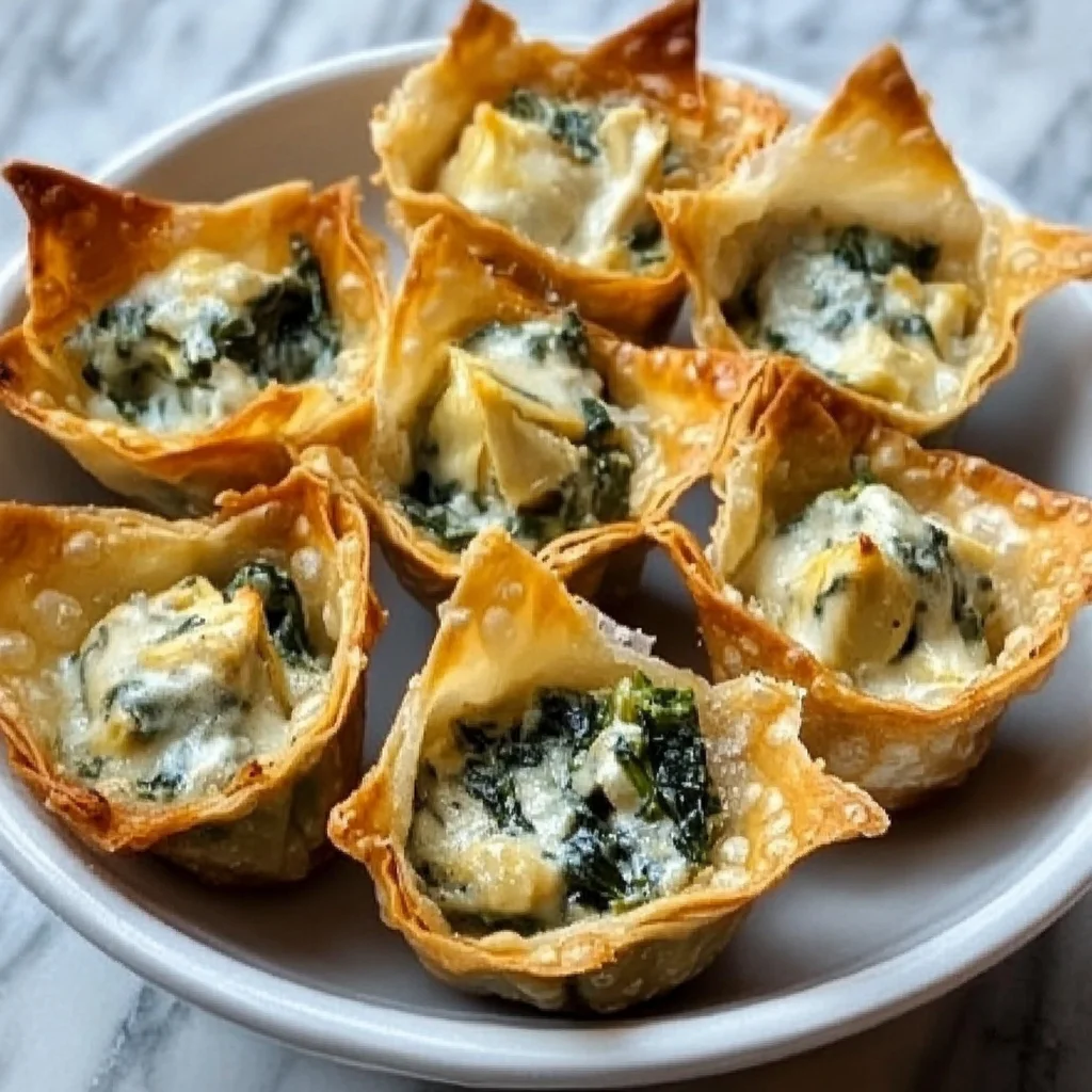 Spinach and Artichoke Wonton Cups