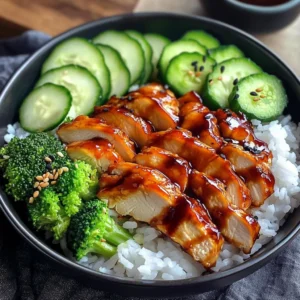 Teriyaki Chicken Rice Bowl with Fresh Veggies