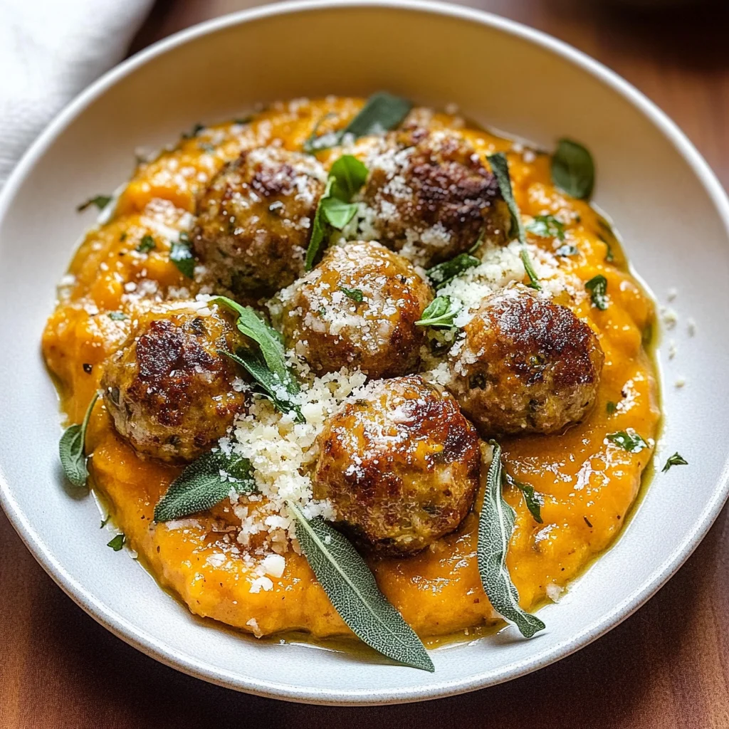 Turkey Meatballs in Pumpkin Sage Sauce