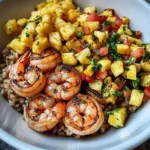 Zesty Shrimp Bowl with Brown Rice & Pineapple Corn Salsa