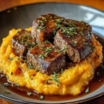 Apple Cider beef with Mashed Sweet Potatoes Recipe