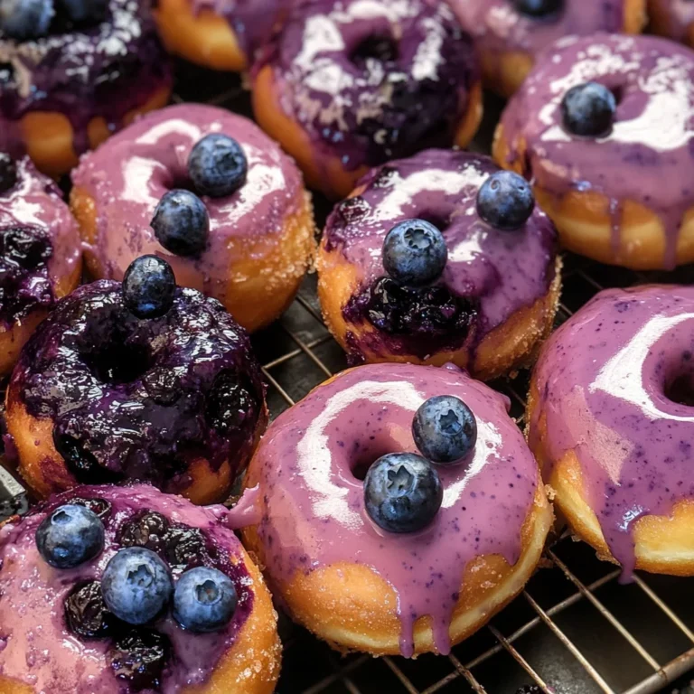 Blueberry Cake Donuts with Blueberry Glaze